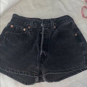 Vintage Levi's 501 High Waisted Black Shorts 27